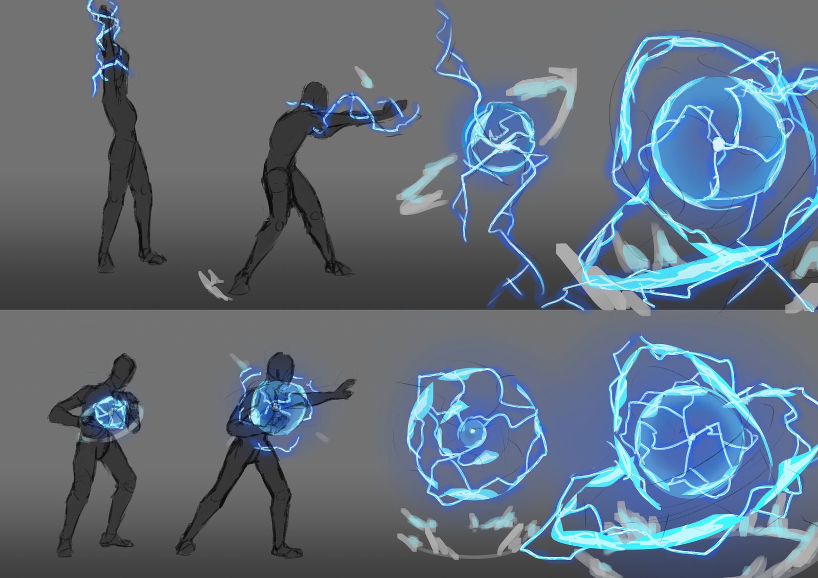 VFX/attack concepts for 1st internship with Gatling Gecko Studios.